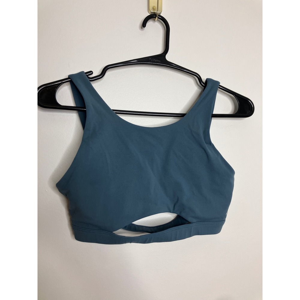 Acta Wear Sports Bra Women Small Blue Excellent Cutout Open Back Activewear